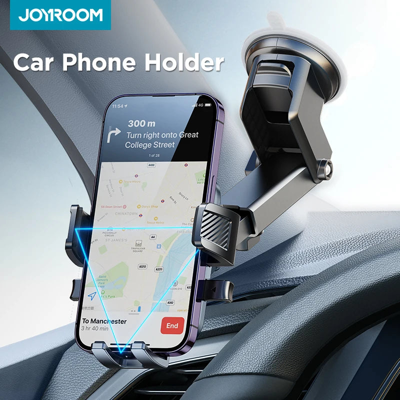 Joyroom Universal Car Mount Phone Holder with Suction Cup Base Dashboard Car Phone Holder for iPhone Samsung, Google, Huawei