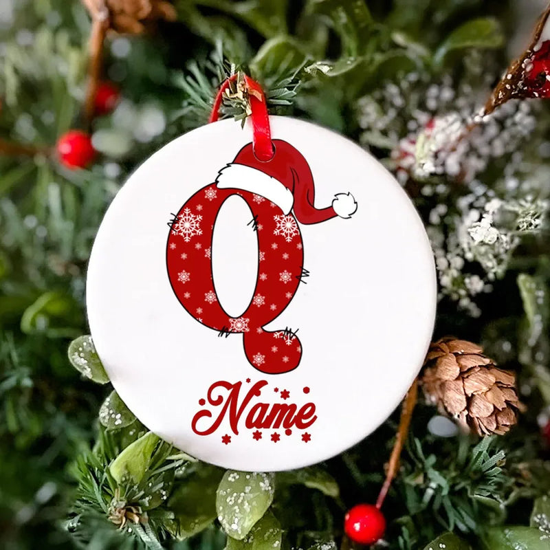 Personalized Christmas Ornament Custom Name Photo Prop Christmas Family Party Ceramic Ornament Xmas Keepsake Gift Drop Ornaments