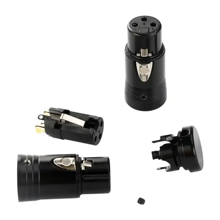 Pro-C Audio Microphone Professional Low Profile 3 Pin Golden Plate Right Angle XLR Male to Female Plug Connector Cables