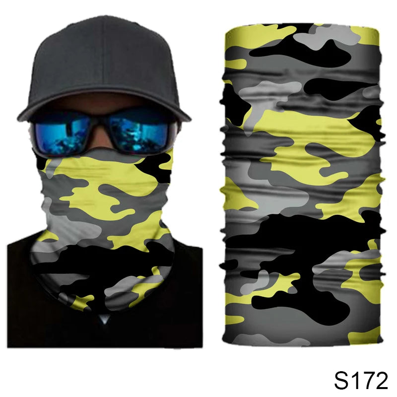 Camouflage Cycling Face Mask Scarf Neck Gaiter Men Seamless Bandana Women Headband Balaclava Tube Face Shield