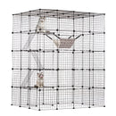 SucceBuy Large Cat Cage Detachable Metal Wire Cat Enclosure with Front Doors Hammock Ramp ladders Crate Exercise Place for Cat