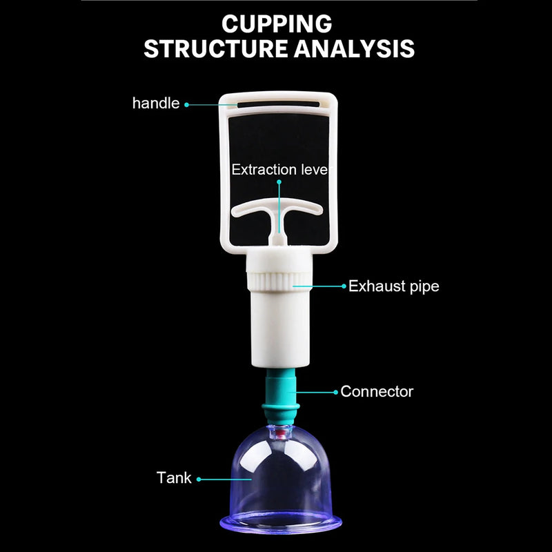 12/6Pcs Vacuum Cupping Sets Suction Cups Back Massage Body Cup Detox Massage Body Cups Ventosas Vacuum Cupping Massage Jars