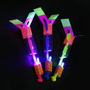100-10PCS Amazing Light Toy Arrow Rocket Helicopter Flying Toy LED Light  Luminous Slingshot Toys Rubber Band Catapult Fun Party