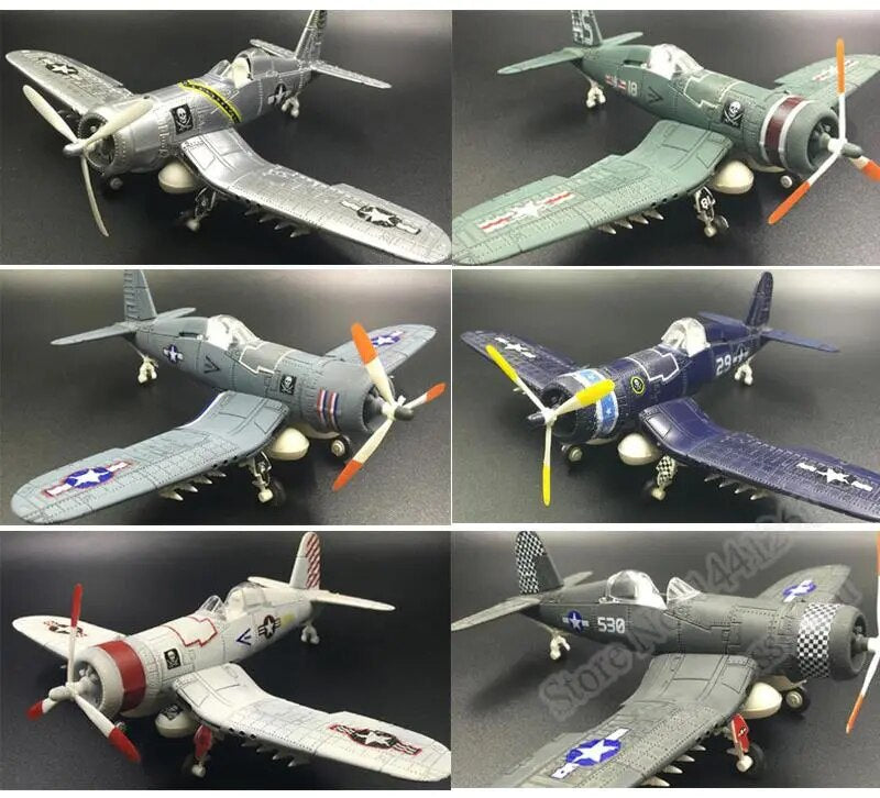 6pcs/set World War II the United States F4U Pirate Carrier Fighter 4D Assembly 1/48 Military Aircraft Model Toy