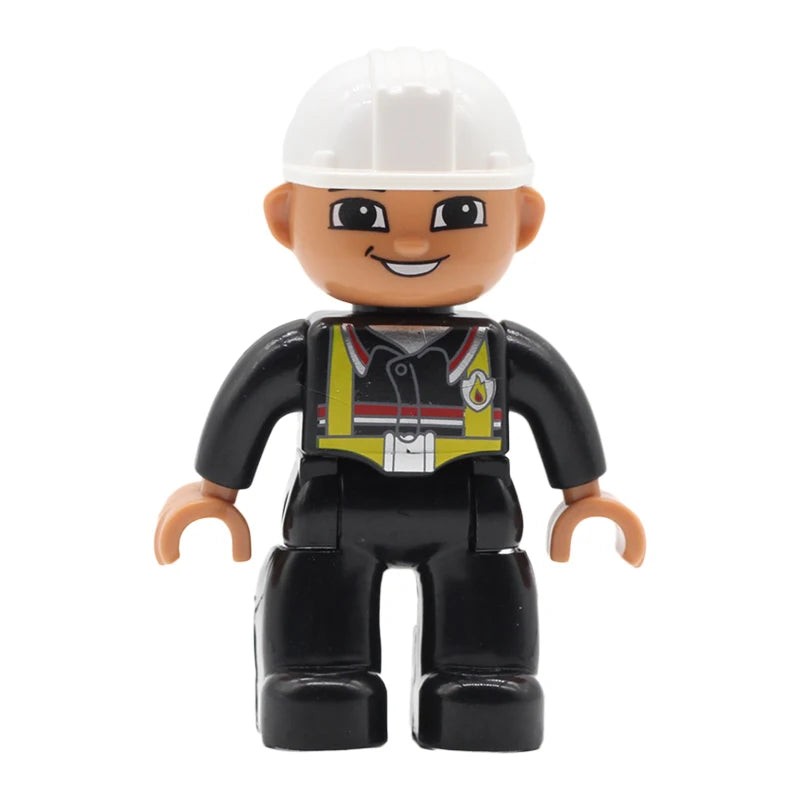 Big Size Action Figures City Princess Policemen Family Building Block Doll Character Accessory Assembly Toys for Children Gift