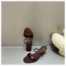 The 'Soleil' Square-Toe Silk Sandals