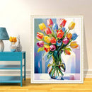 Momoart New Arrivals Paint Kit For Adults Tulip Flower DIY Painting By Numbers Vase Kit Canvas Handmade Gift