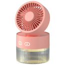 2024 Summer New Humidifier Spray Fan Portable USB Water-cooled Mini Desktop Household Appliances Water Mist Fan with LED Light