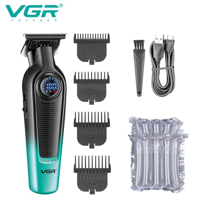 VGR V-996 Men's Professional Hair Clipper with DLC Blade, 7000 RPM, LED Display, Barber Shop Cordless Professional Hair Trimmer