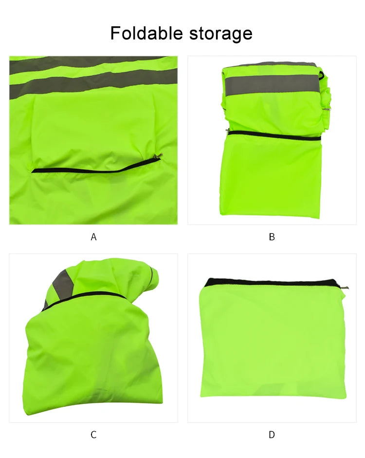 WOSAWE 100% Polyester Packable Cycling Jacket Hooded Windproof Running Wind Coat Lightweight Biking Windbreaker Reflective Strip