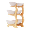 3-Tier Fruit Plate,Snack Dessert Cake Tray Plate Rack for Party Wedding,Fruit Bowl W/ Bamboo Wood Stand,Candy Dish Cake Stand