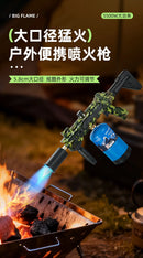 Outdoor Garden Tools BBQ Handheld Large Caliber Fierce Fire Spray Gun Card Portable Fire Gun Smoking Accessories