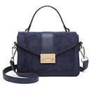 Miss Lulu WOMEN'S shoulder bag Medium Faux Leather & Suede Vintage Flap Crossbody Bag Oval Metal Ornate