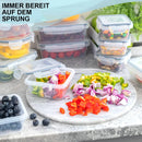 12pc Sealed refrigerator storage box with lid crisper Food Retain Freshness Transparent Storage Jar lunch box with lid