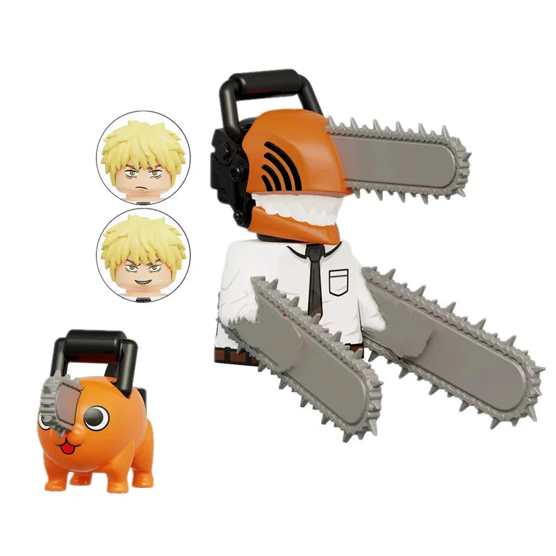 Chainsaws Man Denji Pochita Makima Power Movies Anime Building Blocks Mini Action Figures Bricks DIY Toys gifts for Children