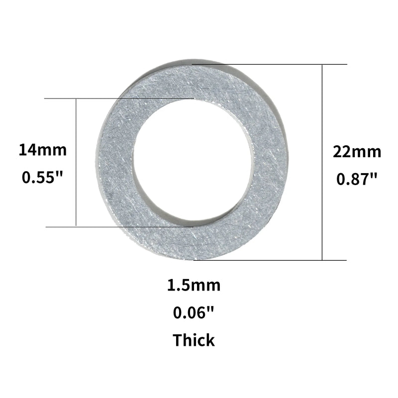 50PCS Aluminum Crush Washer Oil Drain Plug Gasket, 14mm Replacement for Honda Acura Civic Accord CR-V/CRV