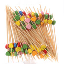 100Pcs 12Cm Disposable Party Tableware Fruit Dessert Sticks Bamboo Skewers Buffet Cupcake Decoration Wedding Supplies