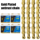 8/9/10/11 Speed Bicycle Chain Fully Electroplated Gold Rust Corrosion Resistant Wear-resistant Durable Suitable for Most Bikes