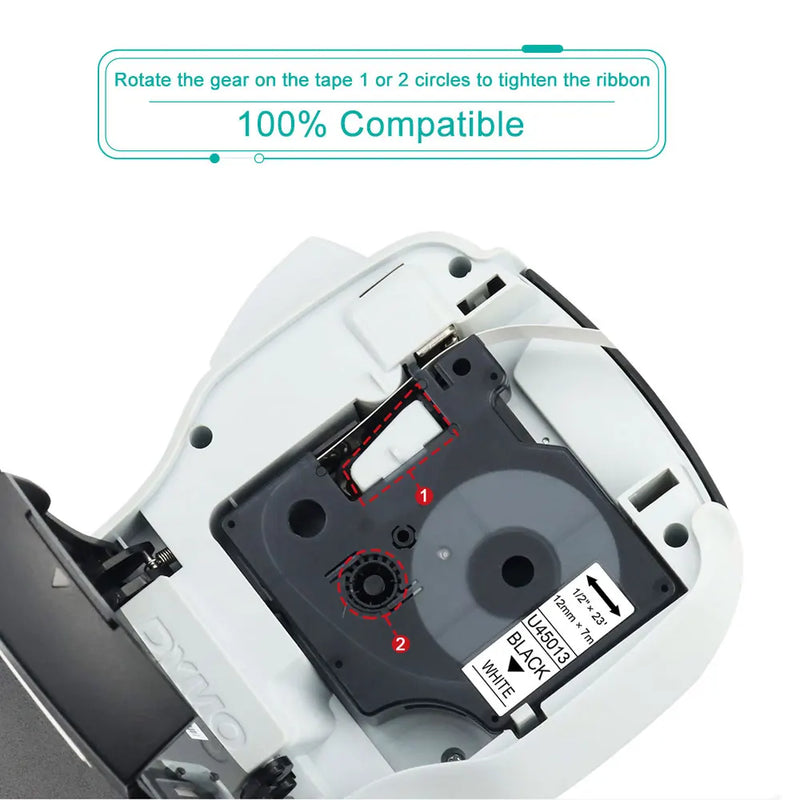 1PK Compatible Dymo D1 Tapes 45013 40913 43613 45803 53713 6/9/12/19/24mm Label Ribbon for Dymo LabelManage 160 280 Label Maker