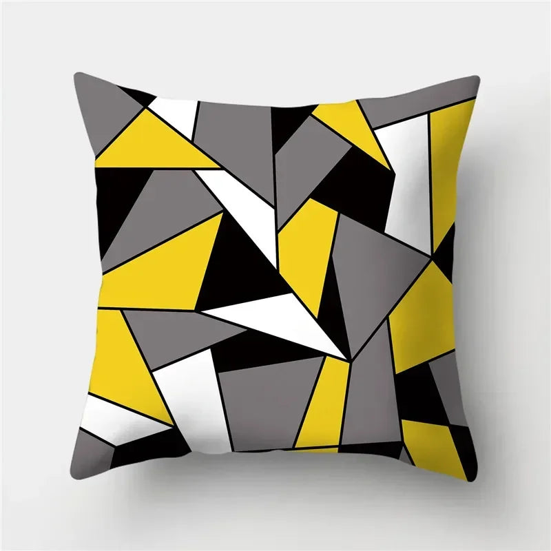 Geometry Cushion Cover Polyester Pillowcase Decorative Sofa Cushions Red Yellow Pink Pillowcover Home Decor Pillowcase 45x45cm