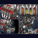 Mould King 10130 Technical Car Engine Toys The Motorized F488 Supercar V8 Engine Building Block Brick Kids Christmas Gift