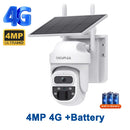 SHIWOJIA 12X Zoom 4G LTE Solar Security Camera 8MP Night Vision Dual-Lens Outdoor WiFi Solar Battery Camera PIR Human Detection