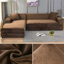 Velvet Sofa Cover Thick Elastic 1/2/3/4 Seater Sofa Cover for Living Room Velvet Plush L Shaped Corner Sofa  Couch Cover