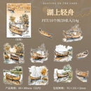 20pcs/1lot Kawaii Scrapbook Sticker canoeing on the lake Scrapbooking Supplies Planner Decorative Craft Stationery Sticker