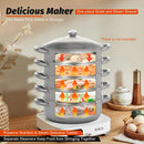 5 Tier Steamer Pot Steaming Cookware,30cm Large Capacity Steamer Pot,Multi-Functions Cooker with Transparent Pot Lid and Handles
