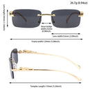 Small Rimless Sunglasses Square Women Retro Men Cut Edge Golden Leopard Frame Sun Glasses Brand Designer Eyewear UV400 Shades