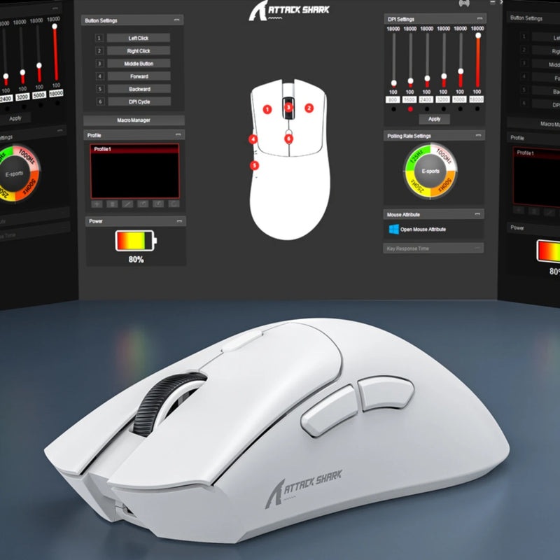 R1 Attack Shark Wireless Mouse Bluetooth Gaming Mouse PAW3311 Sensor,1000Hz Return-rate,Tri-mode,Ergonomic,Rechargeable