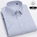 6XL Men's shirt Short sleeve Spring summer 100% cotton plaid Oxford non-ironing anti-wrinkle plus size casual shirt slim fit