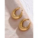 Yhpup Statement Edelstahl Geometrische Creolen Schmuck für Frauen Trendige Metalltextur 18 K Ohrringe Goldene Accessoires
