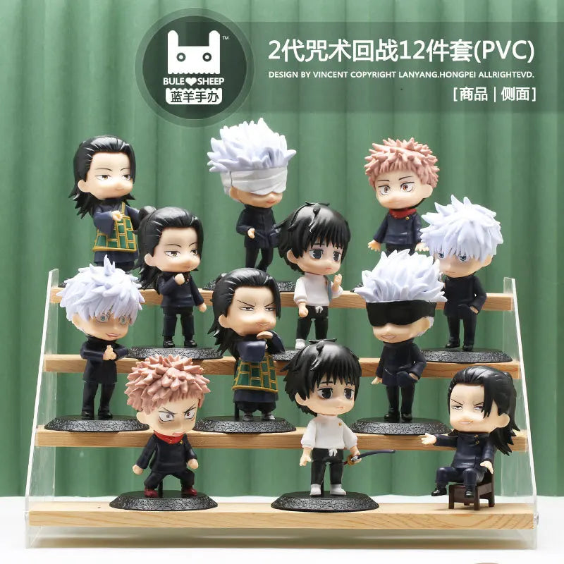 12Pcs/set Jujutsu Kaisen Figure Toys Gojo Satoru PVC Model Ornaments Kids Gift