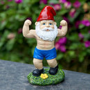 Cute Creative Naughty Gnome Dwarf Garden Decor Statue Old Man Fairy Ornament Easter Dumbbell Weightlifting Gnome Sculpture