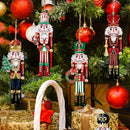 12 Stück Weihnachten Holz Nussknacker Soldat Anhänger Weihnachtsbaum Hängende Dekoration 2025 Weihnachtsschmuck für Zuhause Neujahrsgeschenk