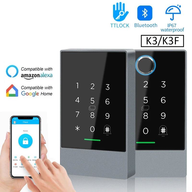 TTLOCK K3/K3F Fingerprint Access Control Door System Opener for Intercom Nfc Bluetooth Electric Gate Keypad 13.56Mhz RFID Card