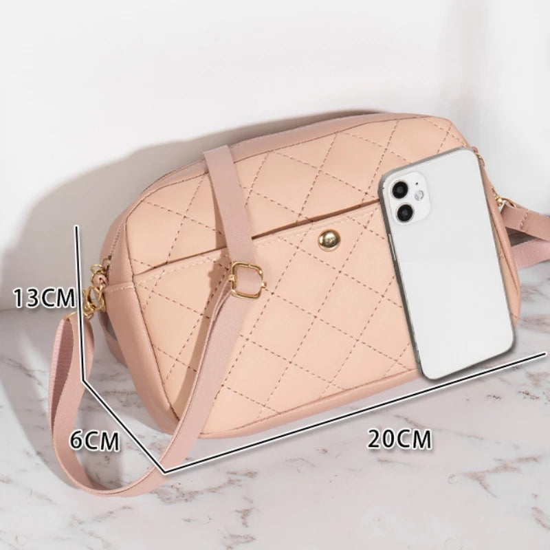 Fashion Chain Ladies Crossbody Bag Lingge Embroidery Small Messenger Bag for Women Camera Female Shoulder Bag Phone Purse Clutch