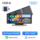 Junsun 10.26 "Wireless CarPlay Android Auto Car Radio 4K Dash Cam Rearview Camera Wifi GPS Navigation Dashboard Video Recorder