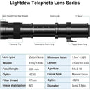 Lightdow manuelles Zoom Super-Teleobjektiv 420-800mm F8.3-16 mit 2X Telekonverter USA ES Übersee-Lagerlieferung