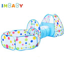 IMBABY Toys Tent Indoor Balls Pool 3 in1 Children's Tent Foldable Crawling Tunnel Outdoor Camping Tent Children's Room House