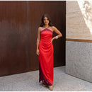 The Meridian Line | Colour-Block Halter Maxi Dress