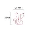 20pcs Creative pink cat Shaped Creative File Clamp Paper Clip Bookmark Holder Paper Decorative Clip for Office School Home