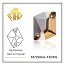 Gold Shadow Sew-on Rhinestone Needlework Champagne Multi-shape High Quality Crystal Glass For Garment Wedding Dress Decoration