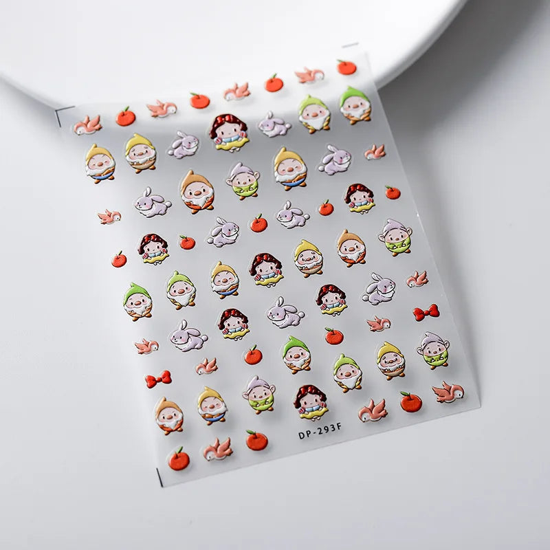 1PCS 5D Cartoon Kuromi Hello Kitty Nail Stickers Sanrio Animation Nail Art Decoration Sanrio Cute Melody Embossed Stickers