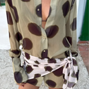 The Riviera | Polka-Dot Scarf-Sling Beach Maxi Dress