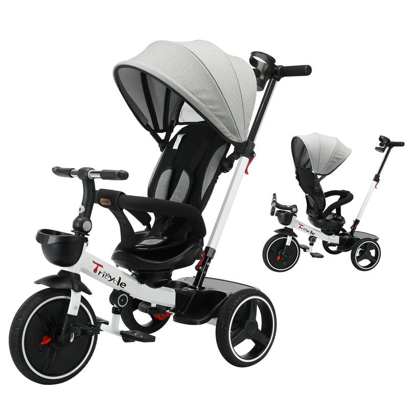 Ubravoo Baby Stroller Tricycle Ride Bike , 5-in-1, Adjustable Canopy, Sitting & Lying,Celerity Disassembly & Assembly,1-5 Years