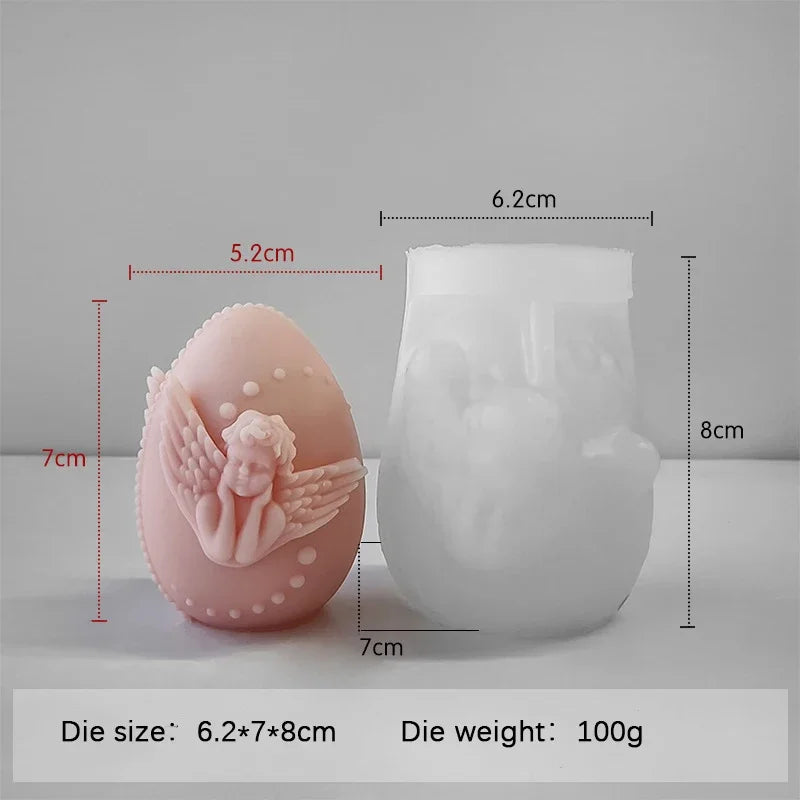 Easter Day Gift Egg Candle Making Silicone Mold Festival Embossed Butterfly Eggs Resin Epoxy Mould Sunflower Rose Soap Wax Tools