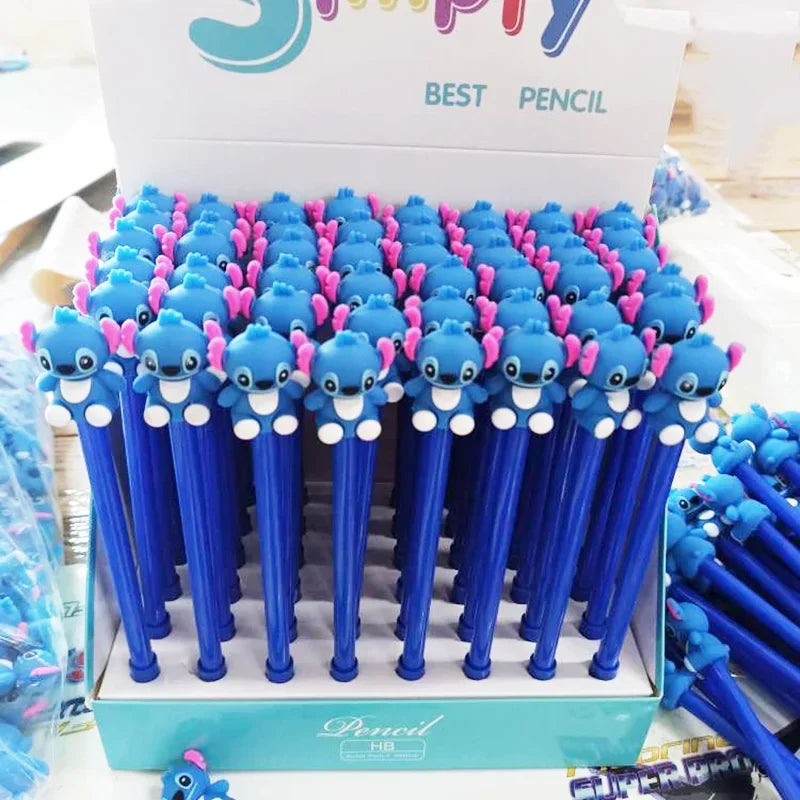 Disney 48pcs Gel Pens Cartoon Stitch 0.5mm Black Ink Signature Pen Office School Writing Supplies Cute Stationery Gift Wholesale