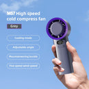 Handheld Air Cold Fan 3600mAh USB Rechargeable Outdoor Mini Cooling Fan With 100 Speed Wind Cold Compress Foldable Desktop Fan